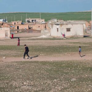 Syrian Children playing soccer in Al-Hasakah Province